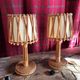 Pair of vintage Louis Sognot lamps in rattan and bamboo from the 60s/70s.