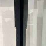 Lampadaire totem en acier noir, laiton et grès par takahama pour sirrah, 1980, italie
