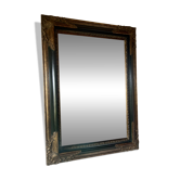 Antique mirror in Napoléon III style, in blackened and gilded wood – original frame.