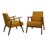 Pair of Scandinavian armchairs 1960 curved armrests. Ref Mimosa
