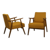 Pair of Scandinavian armchairs 1960 curved armrests. Ref Mimosa