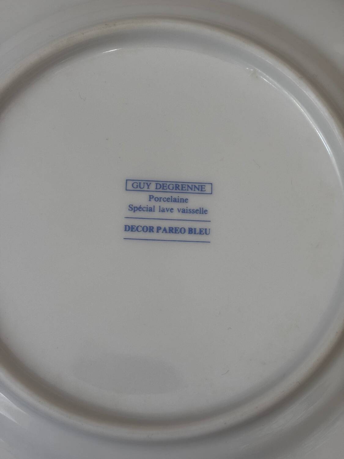 Lot de 3 assiettes à dessert Guy Degrenne Paréo bleu