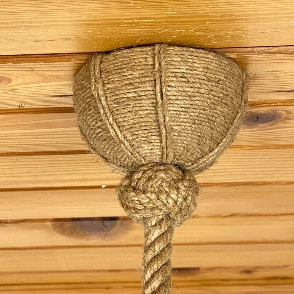 Vintage leather pendant lamp, 1950s.