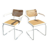 Lot of 2 Cesca chairs model B64 with armrests designed by Marcel Breuer.