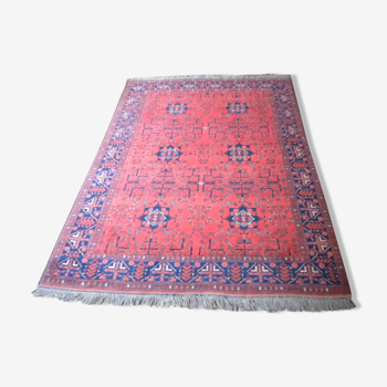 Persian wool and silk rug 124x188cm
