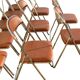 10 vintage skai and chrome metal folding chairs 1970