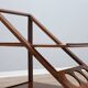 Vintage geometric walnut wood bar cart 1970s