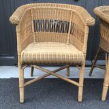 Vintage rattan gondola seat