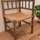 Turned wooden corner chair