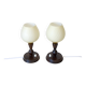 Pair of Vintage Bedside Lamps Wooden Rustic Desk Lights 1960's