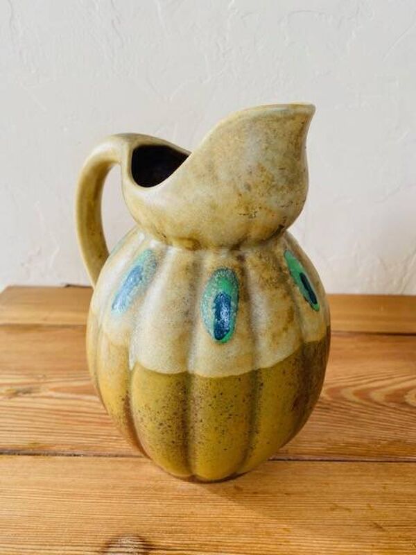 Pichet ancien en céramique formant un coloquinte Louis Lourioux