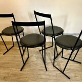 Set of 4 chairs Italy 1980 by Emilio Nanni for Fly-line
