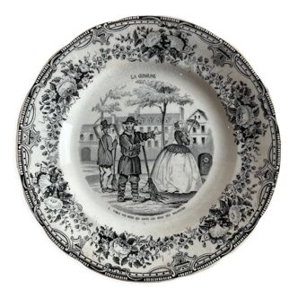 Talking plate "La crinoline N°5" Hautin and Boulenger Choisy