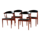 Set of 4 Johannes Andersen Scandinavian teak armchairs, 1960s