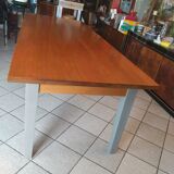 Solid walnut table circa 1980 with double patina
