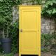Antique powder yellow Parisian bonnetière wardrobe.
