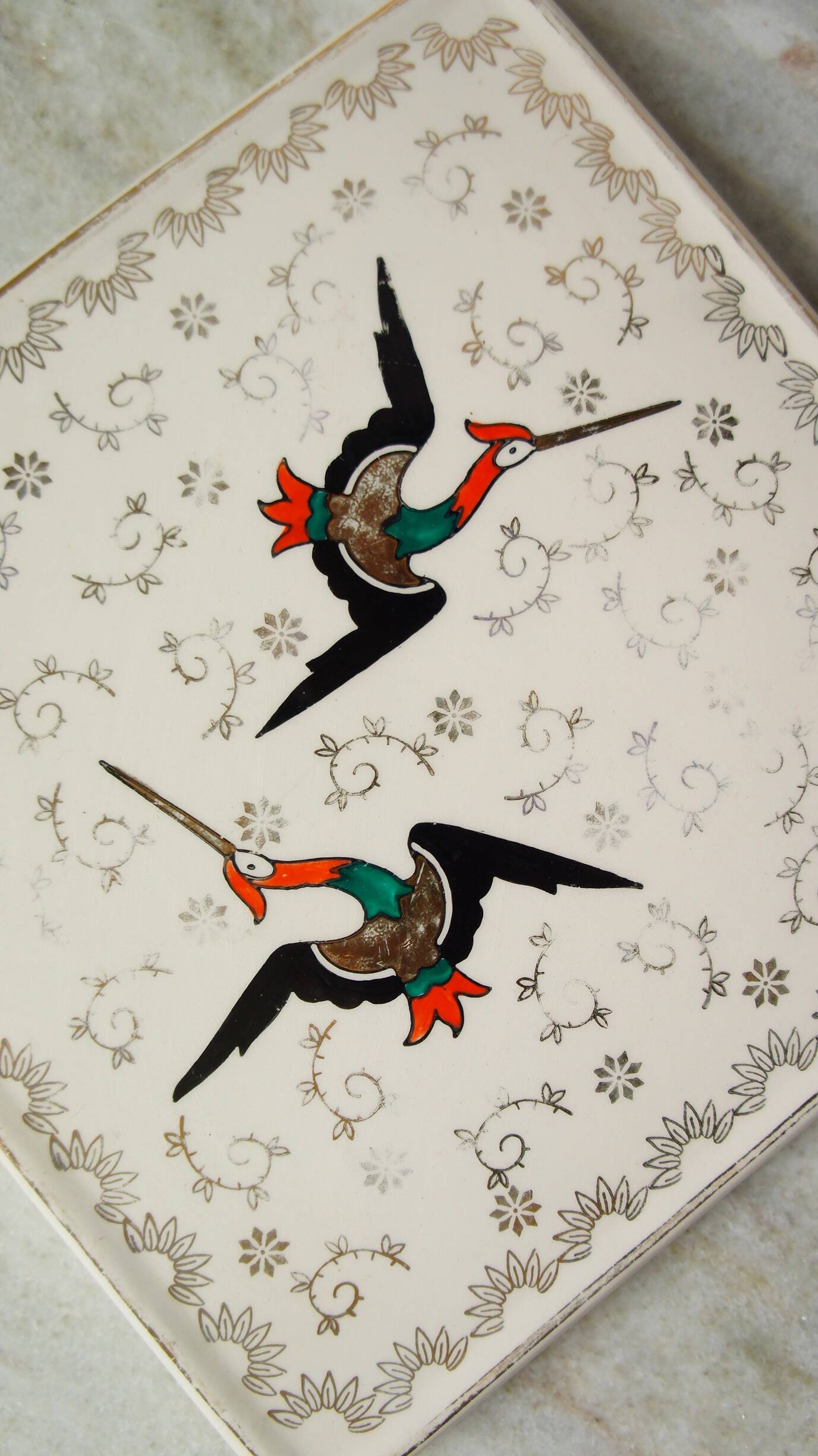 Longwy ceramic “Cyprus” trivet