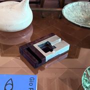 Mid-century modern mahogany ashtray, Alfred Dunhill Italy 1970s