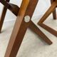 2 old folding chairs in wood and leather, postmodern design from the 80s vintage