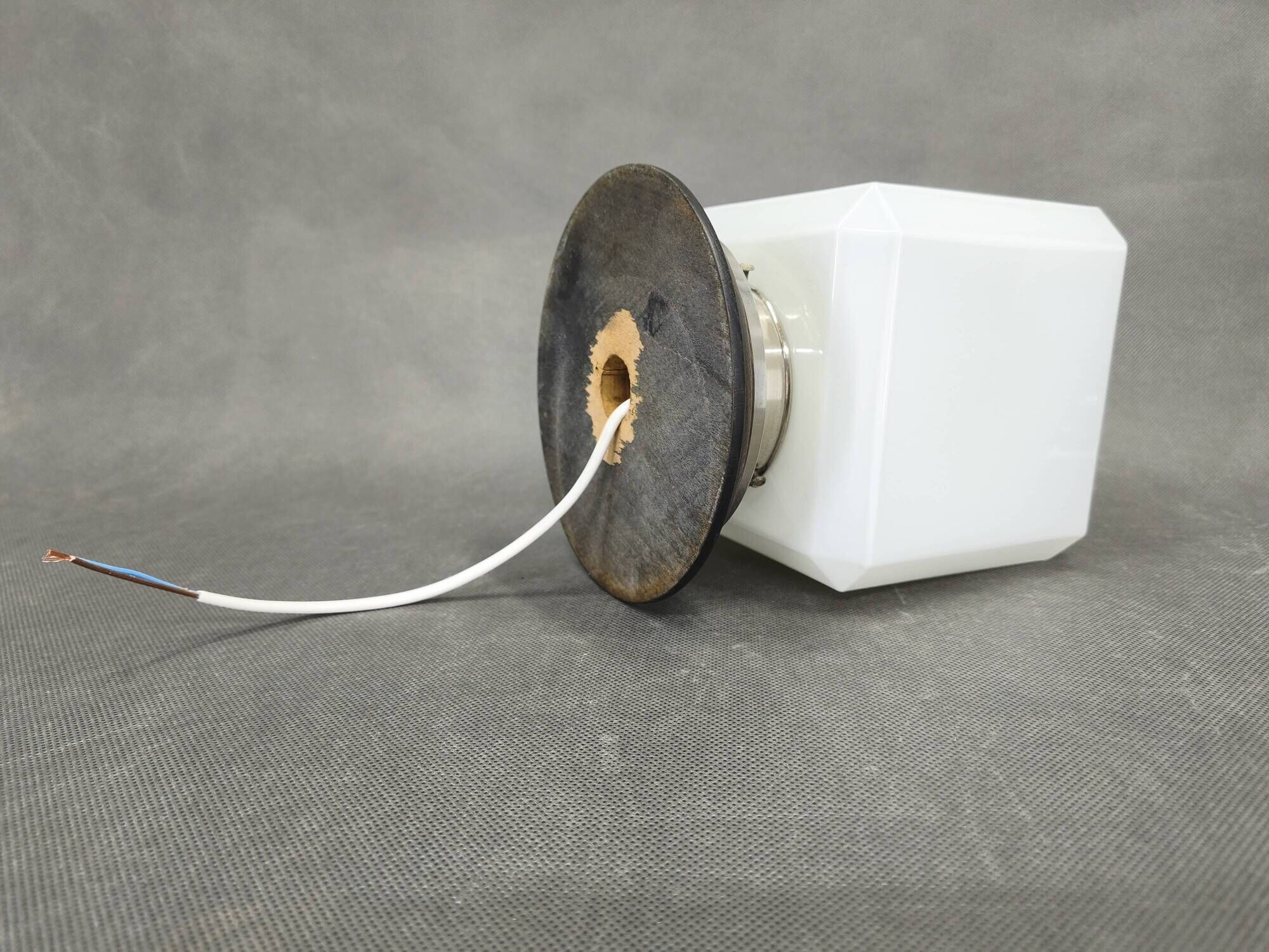 Pair of Art Deco Nickel Wall Lights with Milky Glass, 1930s