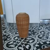 Sandstone/wicker vase
