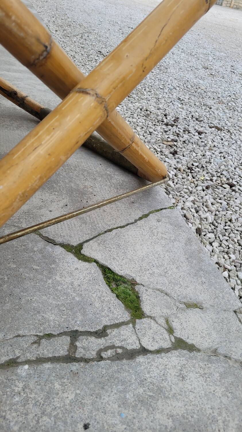 Vintage bamboo deck chair armchair 1950s Italy