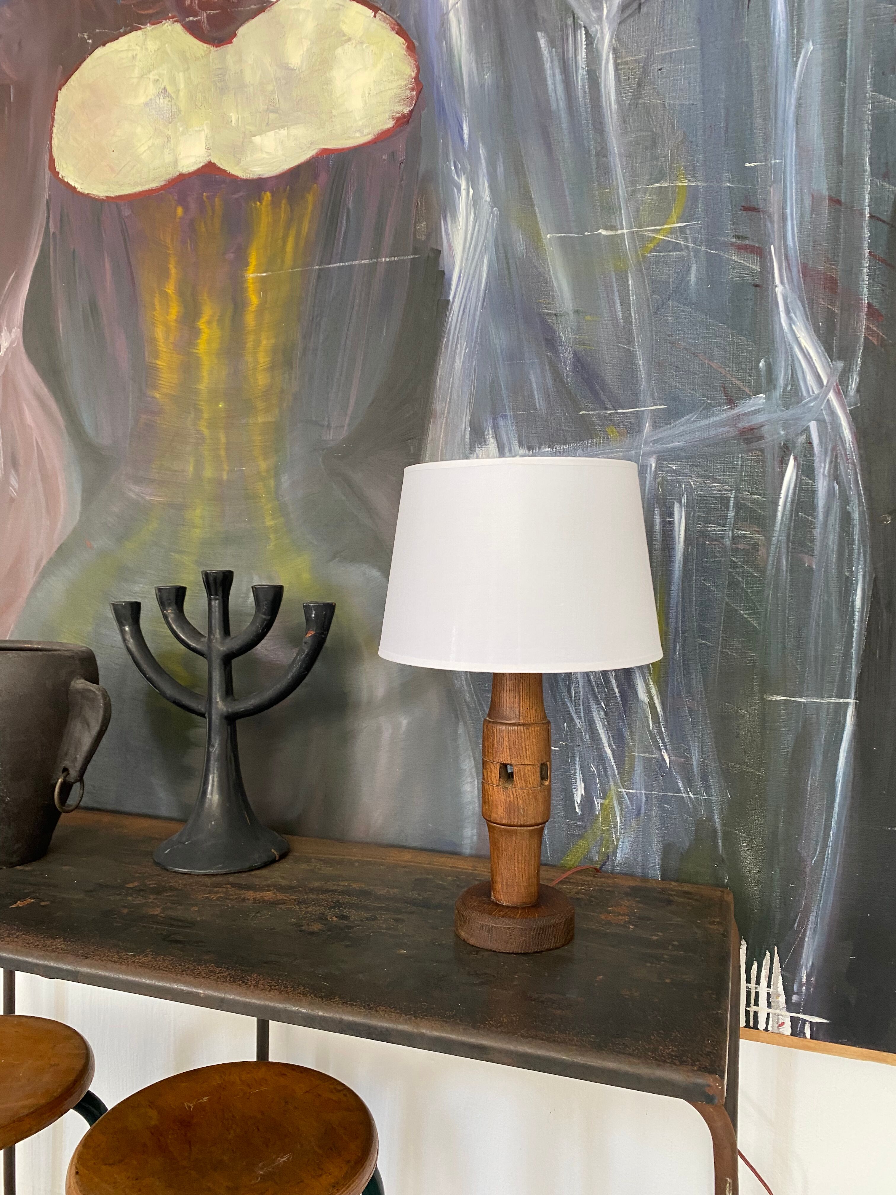 Modernist vintage wood lamp