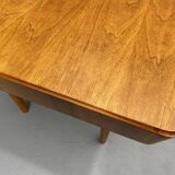 Table à manger réglable en noyer par Setona, années 1950, Tchécoslovaquie