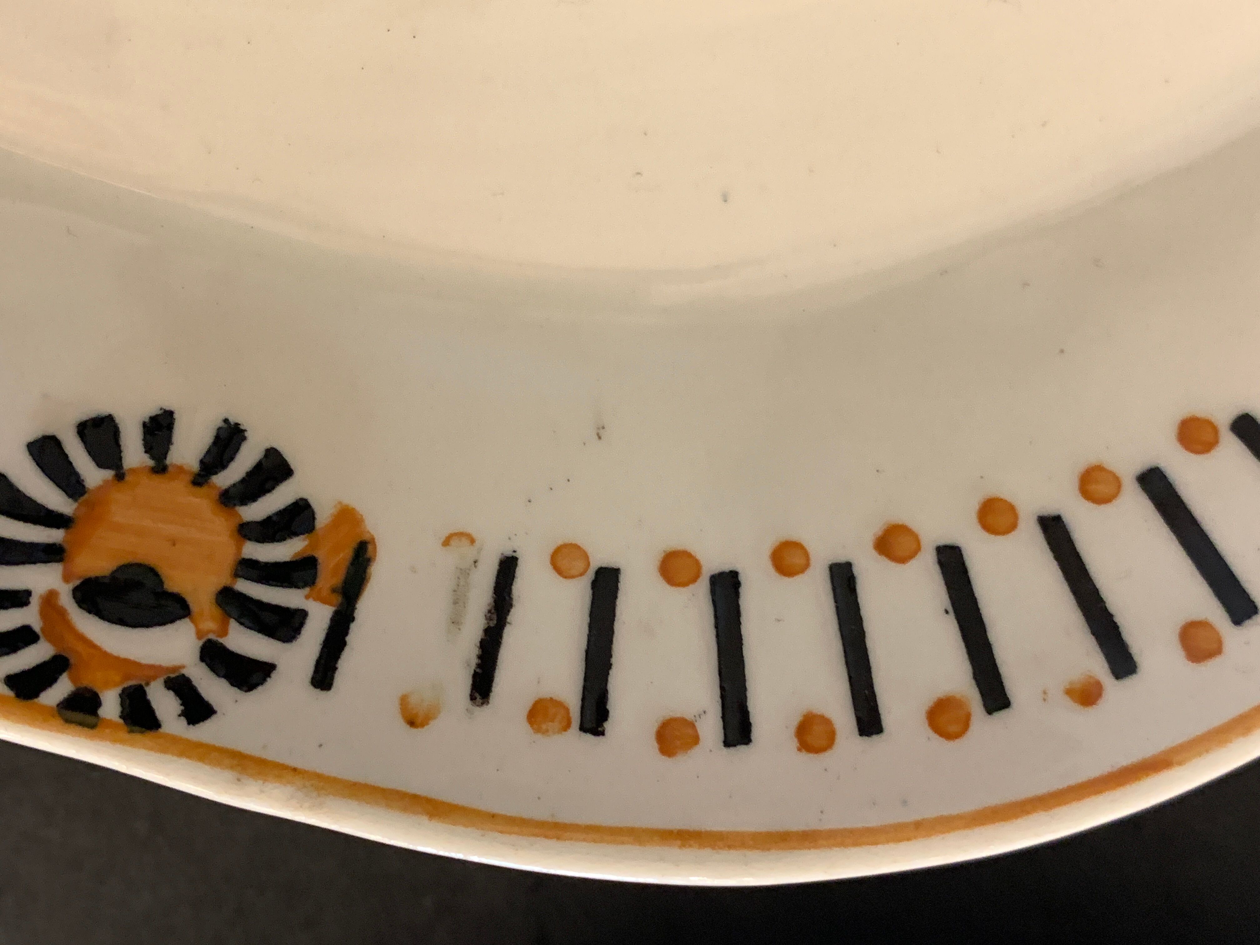 Pair of art deco raviers signed Longwy and numbered, model Gerazine