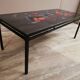 Coffee table base steel plate ceramic tiles signed