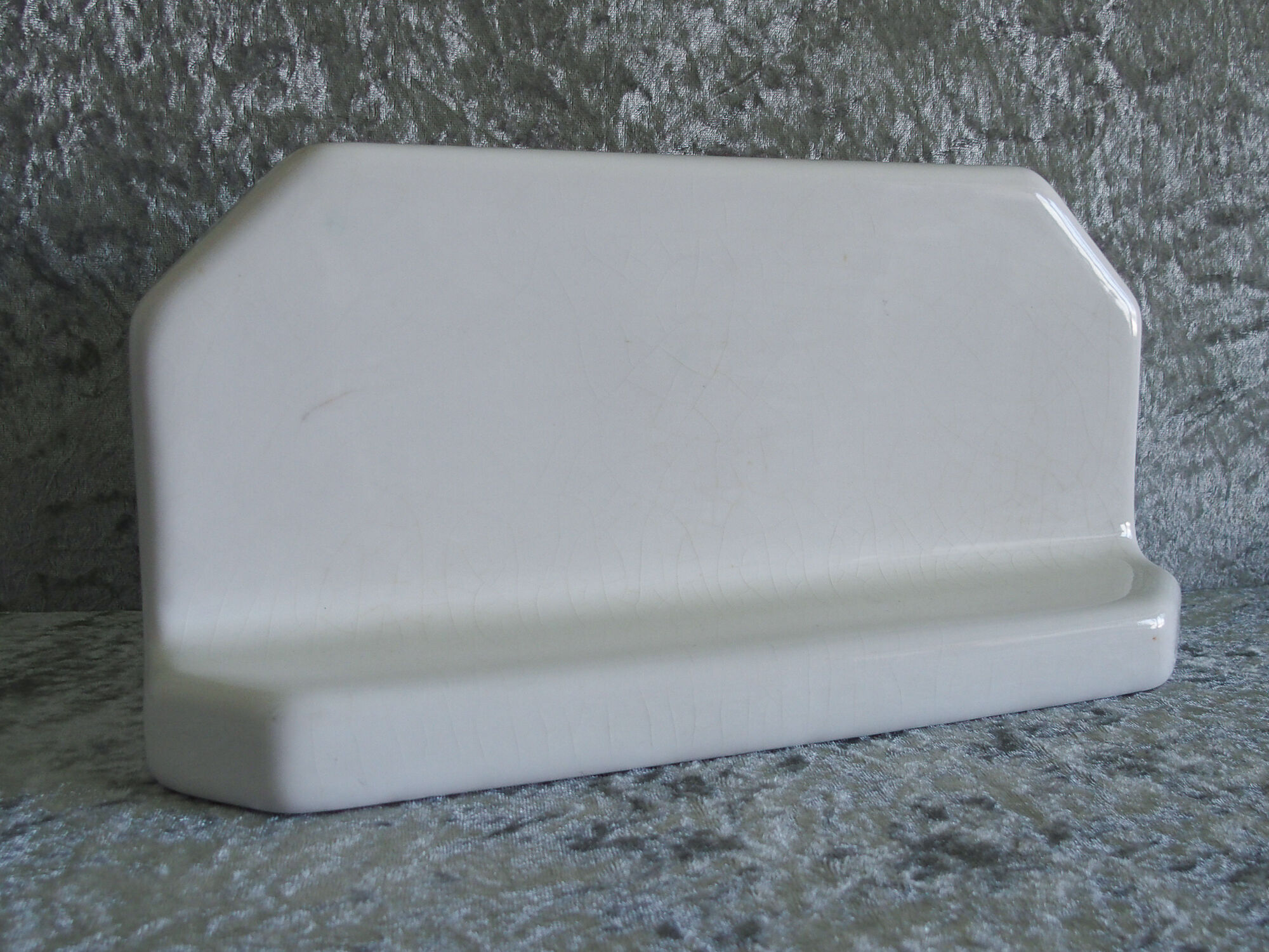 White ceramic soap rack wall shelf