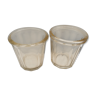 Deux pots à confiture anciens verre épais