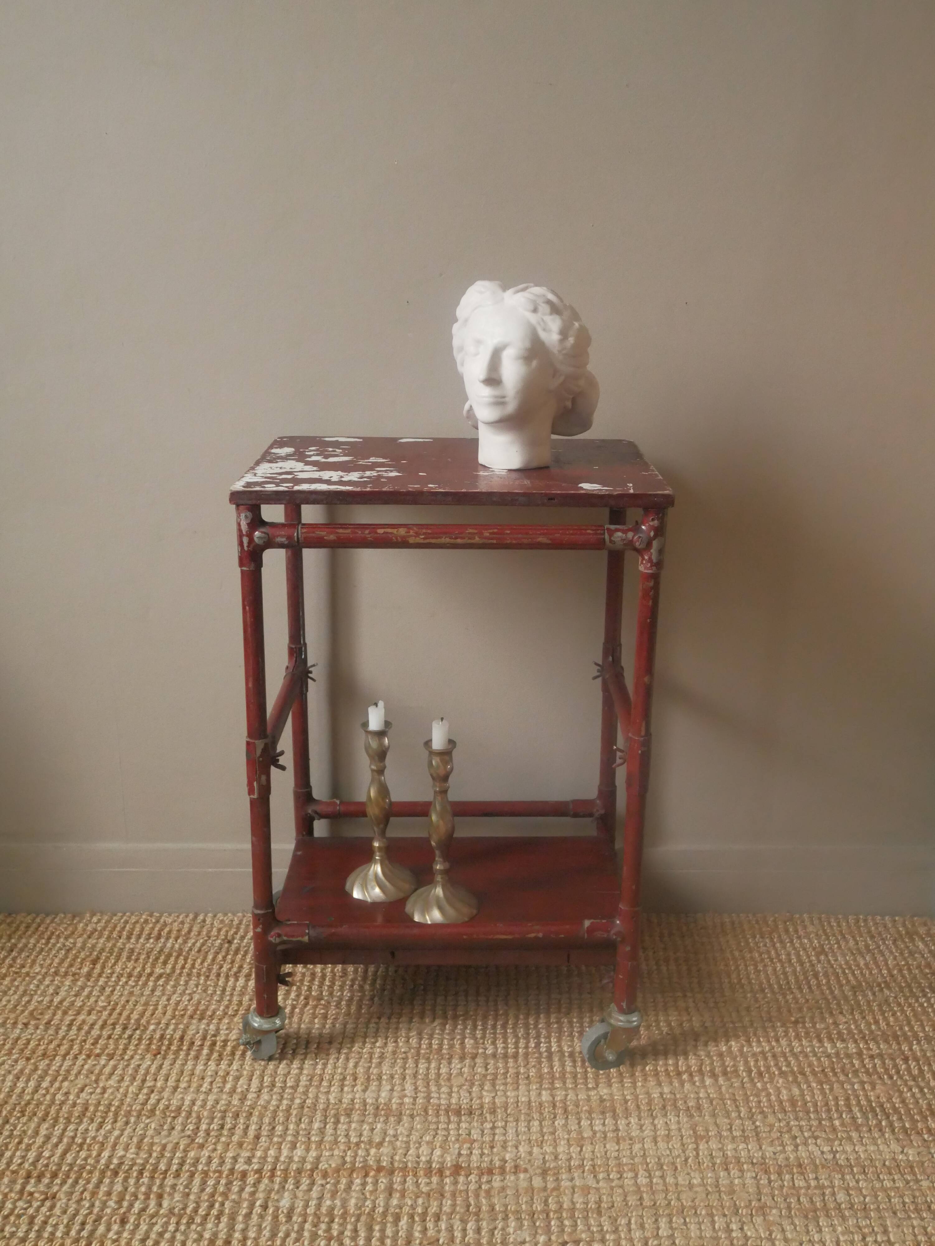 Flea market sideboard used patinated wood artisanal manufacturing industrial workshop