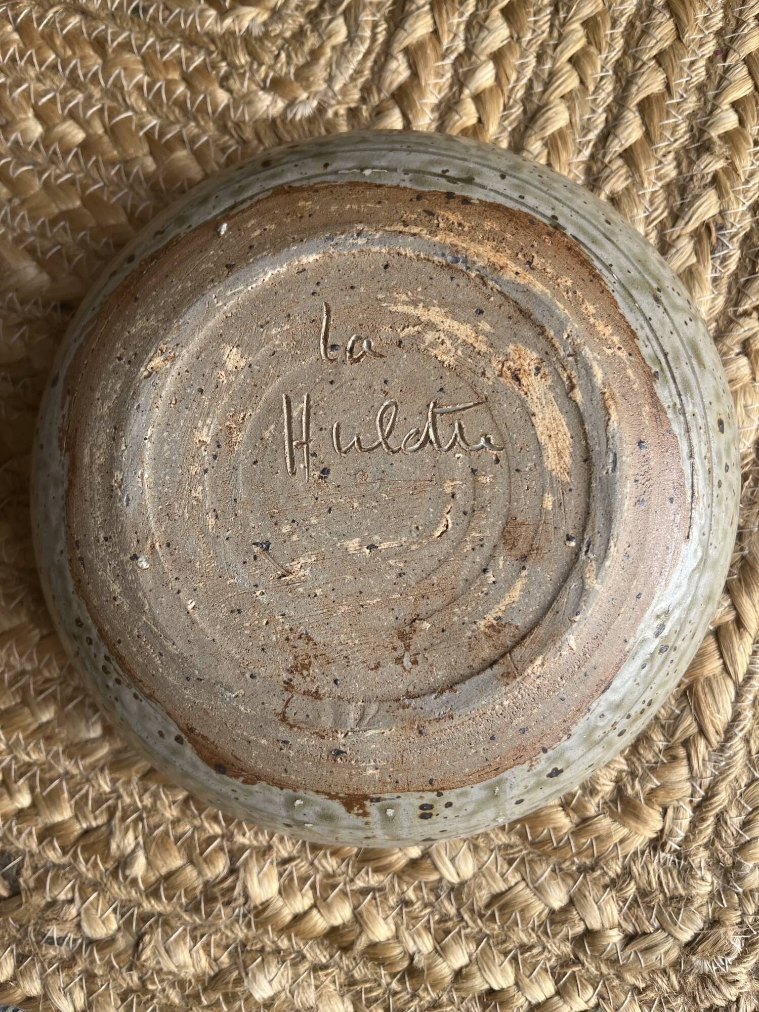 Set of 2 stoneware dishes and 2 plates from the 70s and 80s