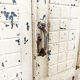 Vintage industrial painted metal nightstand cabinet