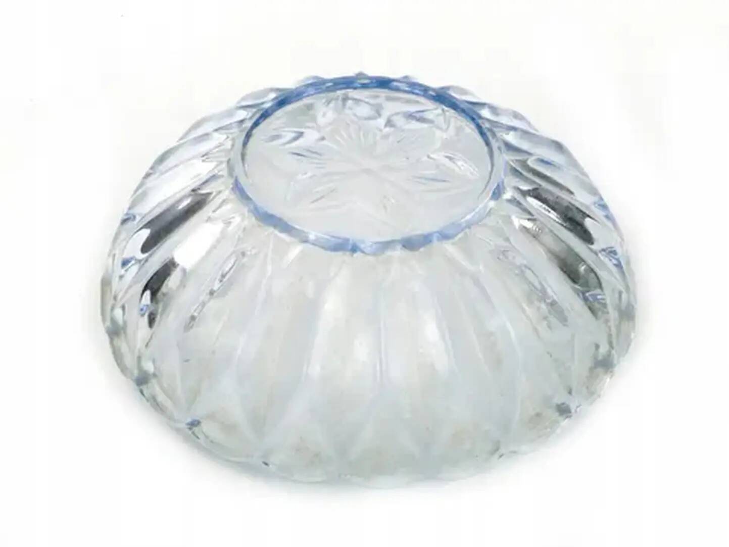 Art Deco bowl, blue glass, Poland, 1950s