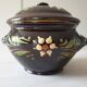 Large glazed terracotta covered pot