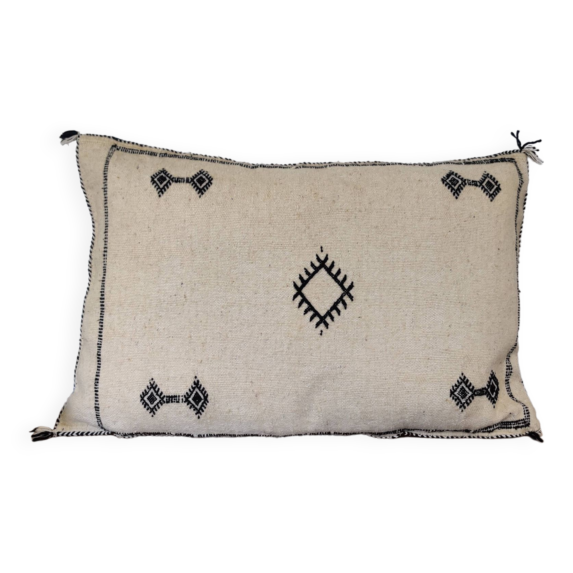Large white ethnic Berber cushion 60x90 cm
