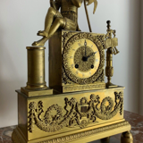 Period clock restoration XIXth in gilded bronze