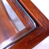 Vintage Modernist Serving Bar Cart in Walnut with Glass Top, Germany 1960s