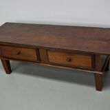 Table basse rustique en châtaignier de style campagnard espagnol du XIXe siècle