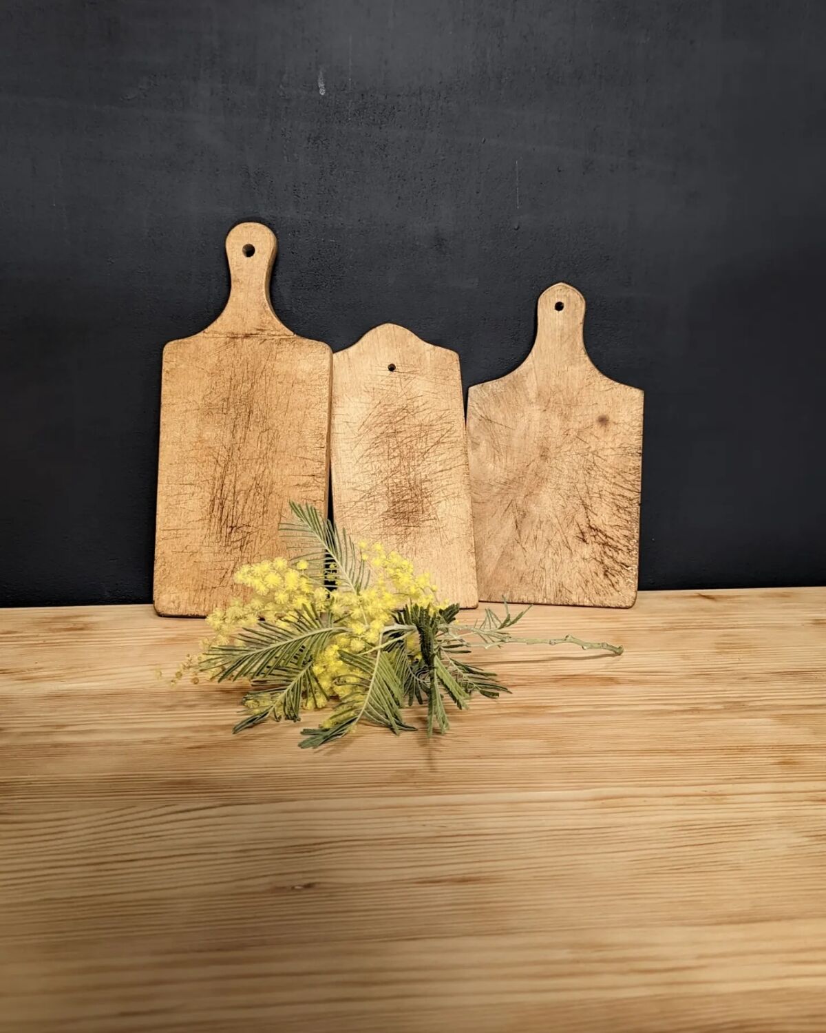 Lot de 3 planches en bois