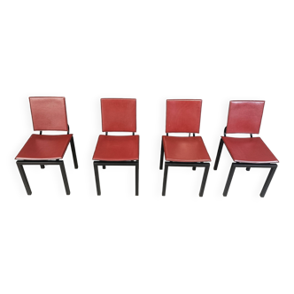 Ensemble de 4 chaises de salle à manger post-modernes, années 1980