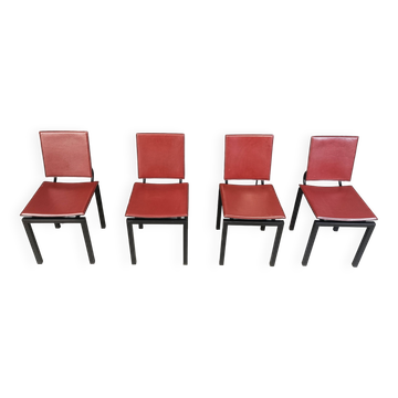 Set of 4 post modern dining chairs, 1980s