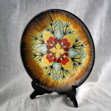 Decorative plate with ermine and stylized gorse patterns - Louis Nédellec - 60s / 70s