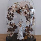 Globe de mariée, vierge en porcelaine de Bruxelles