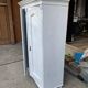 Vintage two-door wardrobe in painted white wood — late 19th century Hungarian style.
