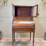 Louis XVI/18th century mahogany roll-top desk forming a display case