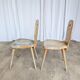 Set of 2 Rustic Primitive Wooden Chairs / Weathered Farmhouse Dining Chairs