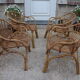 4 fauteuils corbeille en rotin